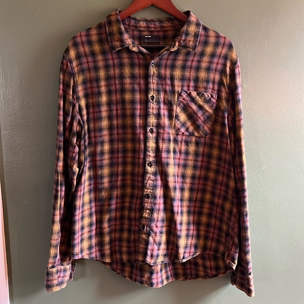 PUBLICOPINION XL 100% Cotton Plaid Long Sleeve Button Up RN 58665